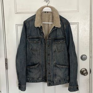 topshop sherpa lined jean jacket